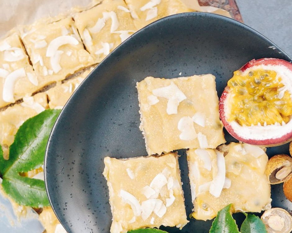 Lime, Passionfruit + Kakadu Plum Slice