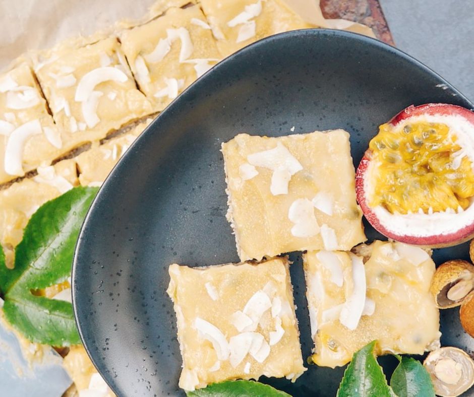 Lime, Passionfruit + Kakadu Plum Slice